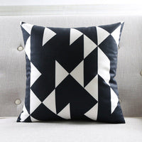 HKM-272531 Geometric Striped Plush Throw Pillow, 45x45cm, Multiple Color Options