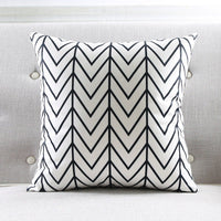HKM-272531 Geometric Striped Plush Throw Pillow, 45x45cm, Multiple Color Options
