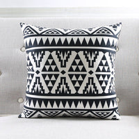 HKM-272531 Geometric Striped Plush Throw Pillow, 45x45cm, Multiple Color Options