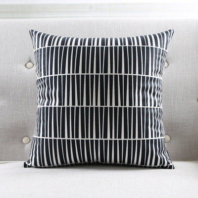 HKM-272531 Geometric Striped Plush Throw Pillow, 45x45cm, Multiple Color Options