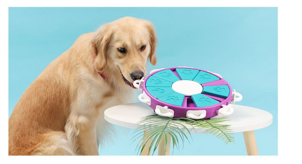 HKM-272595 Interactive Dog Puzzle Toy for Puppies - Snack Dispenser with 9 Compartments, Durable Plastic Dog Feeder