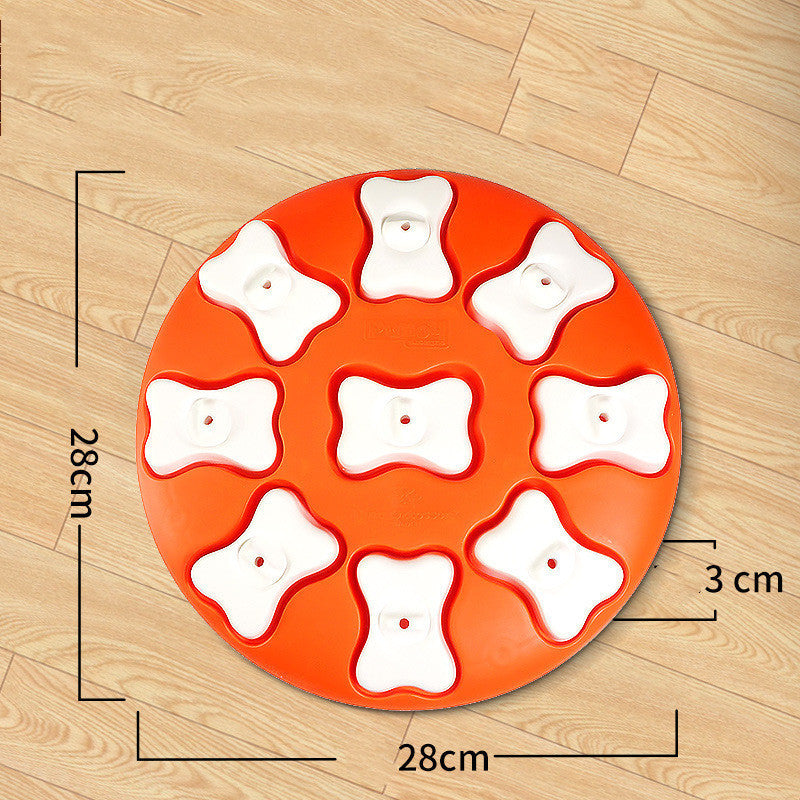 HKM-272595 Interactive Dog Puzzle Toy for Puppies - Snack Dispenser with 9 Compartments, Durable Plastic Dog Feeder