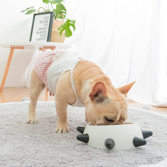 HKM-272659 Durable Anti-Slip Pet Food Bowl in Black and Rose Red - Small and Large Sizes Available