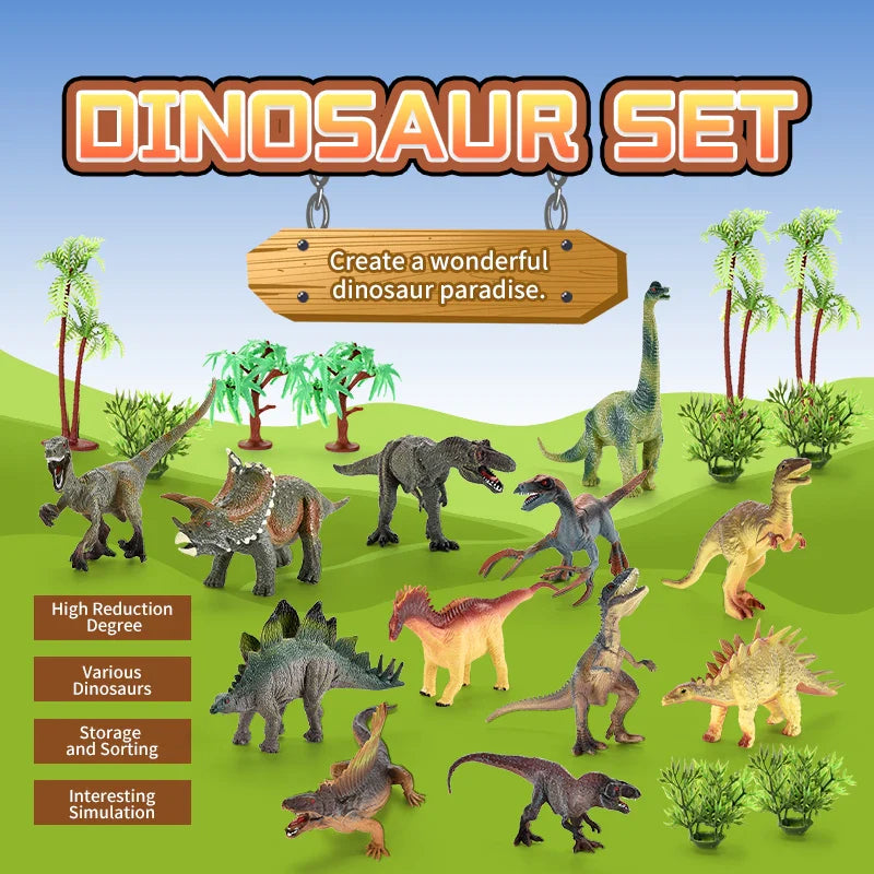 HKM-272723 Dinosaur Play Mat Set with Plastic Activity Figures for Indoor Family Fun, Suitable for Ages 2 to 4