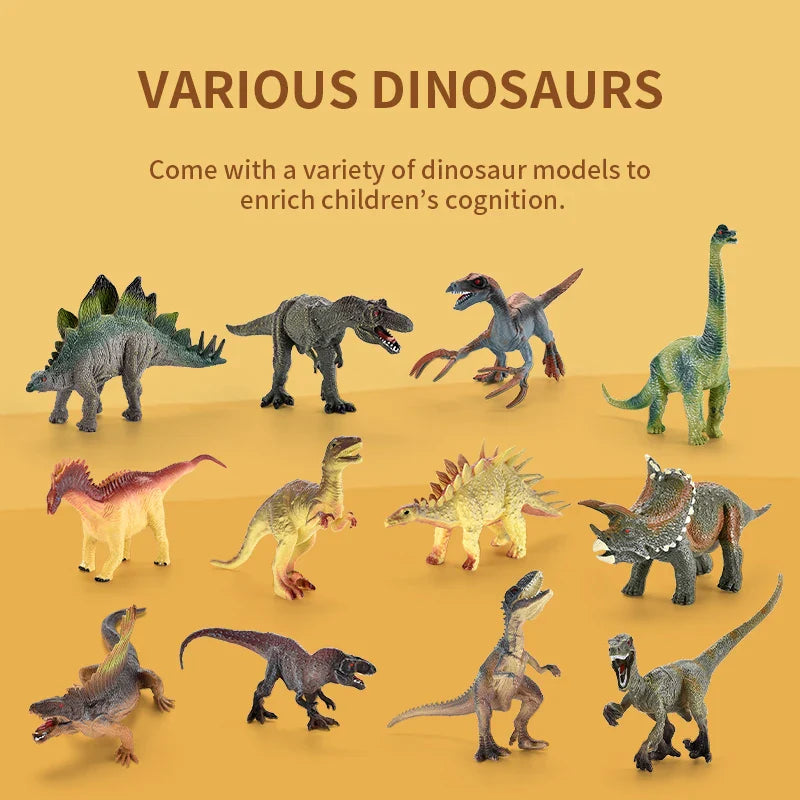 HKM-272723 Dinosaur Play Mat Set with Plastic Activity Figures for Indoor Family Fun, Suitable for Ages 2 to 4