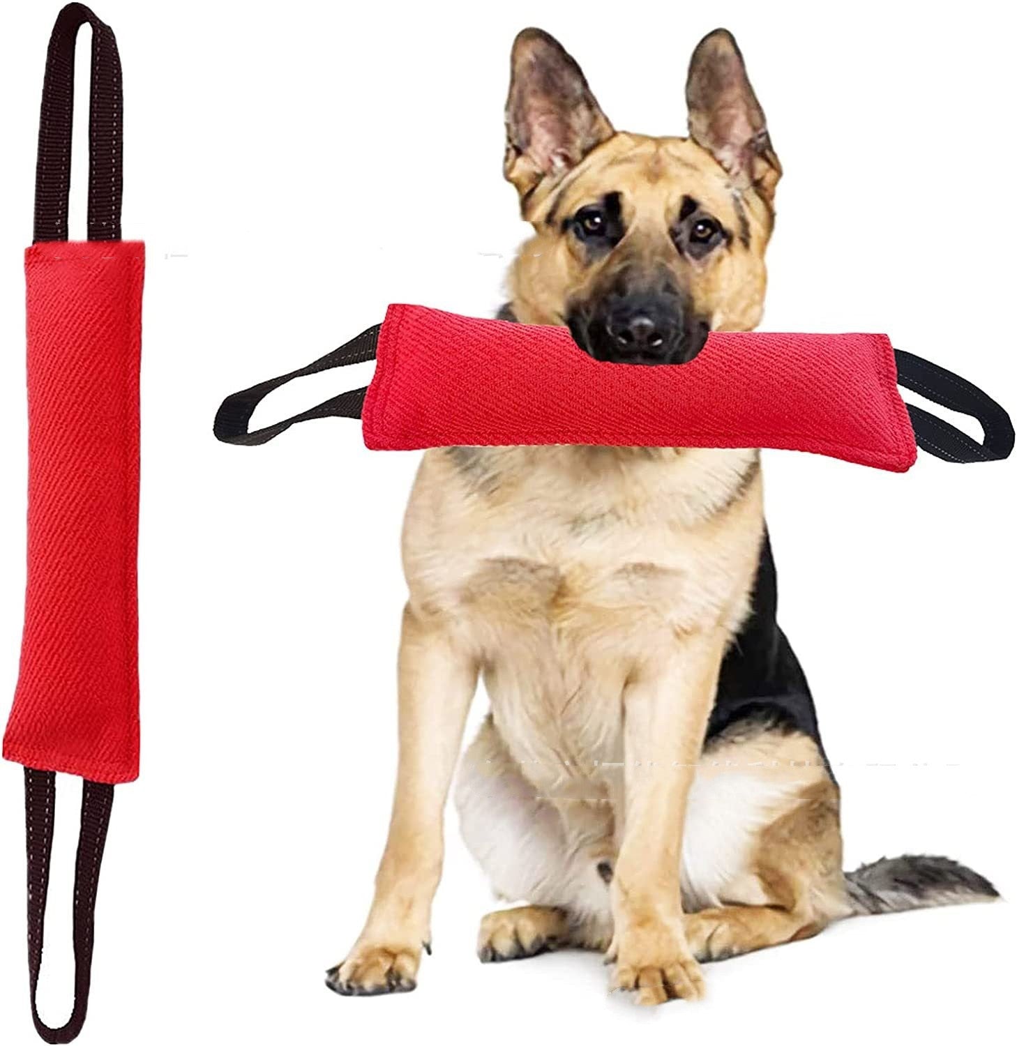HKM-272787 Durable Dog Jute Bite Pillow with Thickened Bite Resistant Cloth - Red, Black, Green, White, Blue, Orange Options
