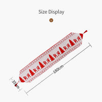 HKM-272915 Electric Embroidered Knitted Cloth Table Runner - Snowman, Small Tree & Elk Designs