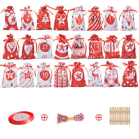 HKM-273107 Christmas Satin Cloth Drawstring Gift Bag Set - Multiple Colors Available (10x15cm)