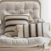 HKM-273107 Misty Forest Big Spike Square and Waist Pillow Collection in Black and Off-White