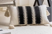 HKM-273107 Misty Forest Big Spike Square and Waist Pillow Collection in Black and Off-White