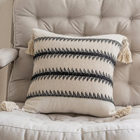 HKM-273107 Misty Forest Big Spike Square and Waist Pillow Collection in Black and Off-White