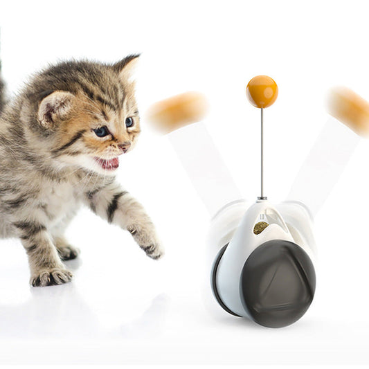 HKM-273171 Interactive Balance Swing Cat Toy - Self-Moving Plastic Plaything for Cats