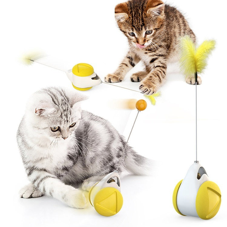 HKM-273171 Interactive Balance Swing Cat Toy - Self-Moving Plastic Plaything for Cats