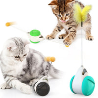 HKM-273171 Interactive Balance Swing Cat Toy - Self-Moving Plastic Plaything for Cats