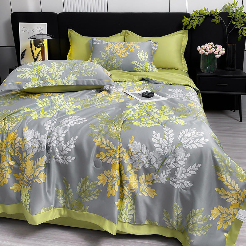 HKM-273299 Cool Washed Ice Silk Summer Blanket Set with Sheets and Pillowcases - Two Sizes Available