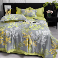 HKM-273299 Cool Washed Ice Silk Summer Blanket Set with Sheets and Pillowcases - Two Sizes Available