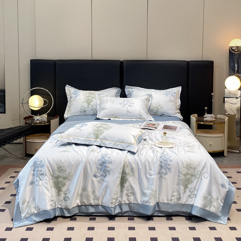 HKM-273299 Cool Washed Ice Silk Summer Blanket Set with Sheets and Pillowcases - Two Sizes Available