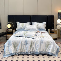 HKM-273299 Cool Washed Ice Silk Summer Blanket Set with Sheets and Pillowcases - Two Sizes Available