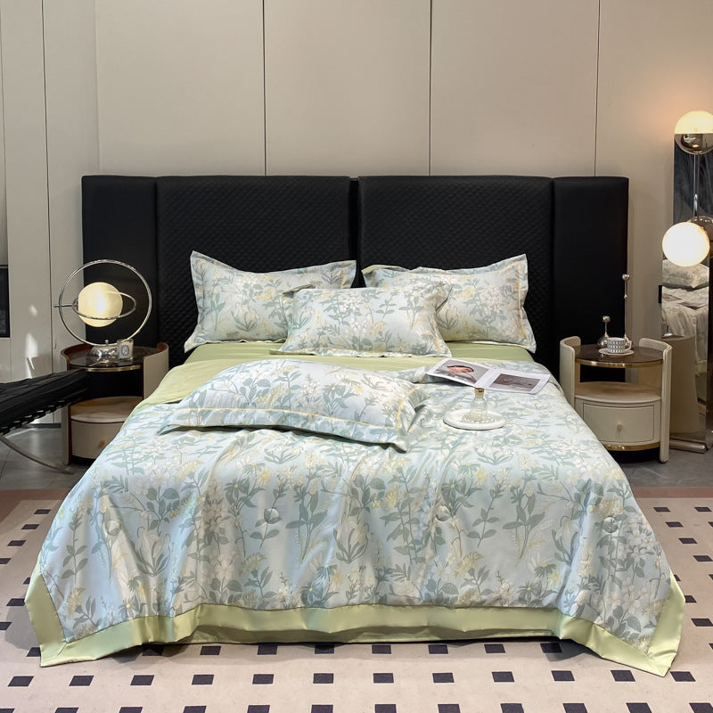HKM-273299 Cool Washed Ice Silk Summer Blanket Set with Sheets and Pillowcases - Two Sizes Available