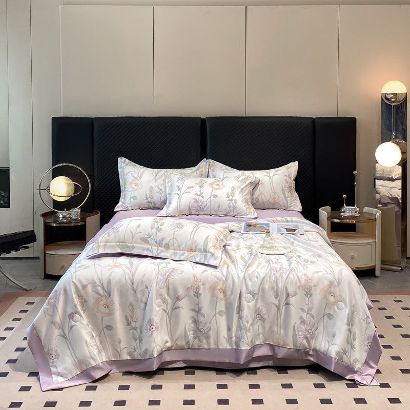 HKM-273299 Cool Washed Ice Silk Summer Blanket Set with Sheets and Pillowcases - Two Sizes Available