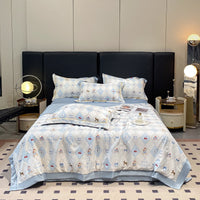 HKM-273299 Cool Washed Ice Silk Summer Blanket Set with Sheets and Pillowcases - Two Sizes Available