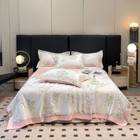 HKM-273299 Cool Washed Ice Silk Summer Blanket Set with Sheets and Pillowcases - Two Sizes Available