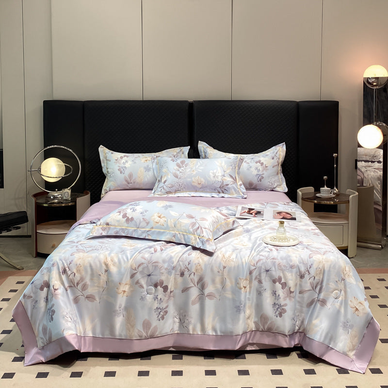 HKM-273299 Cool Washed Ice Silk Summer Blanket Set with Sheets and Pillowcases - Two Sizes Available