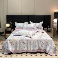 HKM-273299 Cool Washed Ice Silk Summer Blanket Set with Sheets and Pillowcases - Two Sizes Available