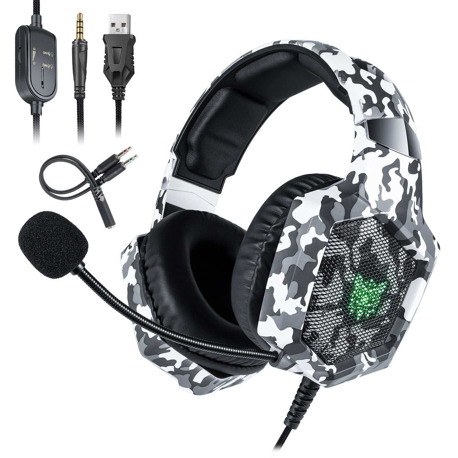 HKM-273363 ONIKUMA K8 Wired Gaming Headset with Microphone, 3.5mm Audio Jack, Braided Cable