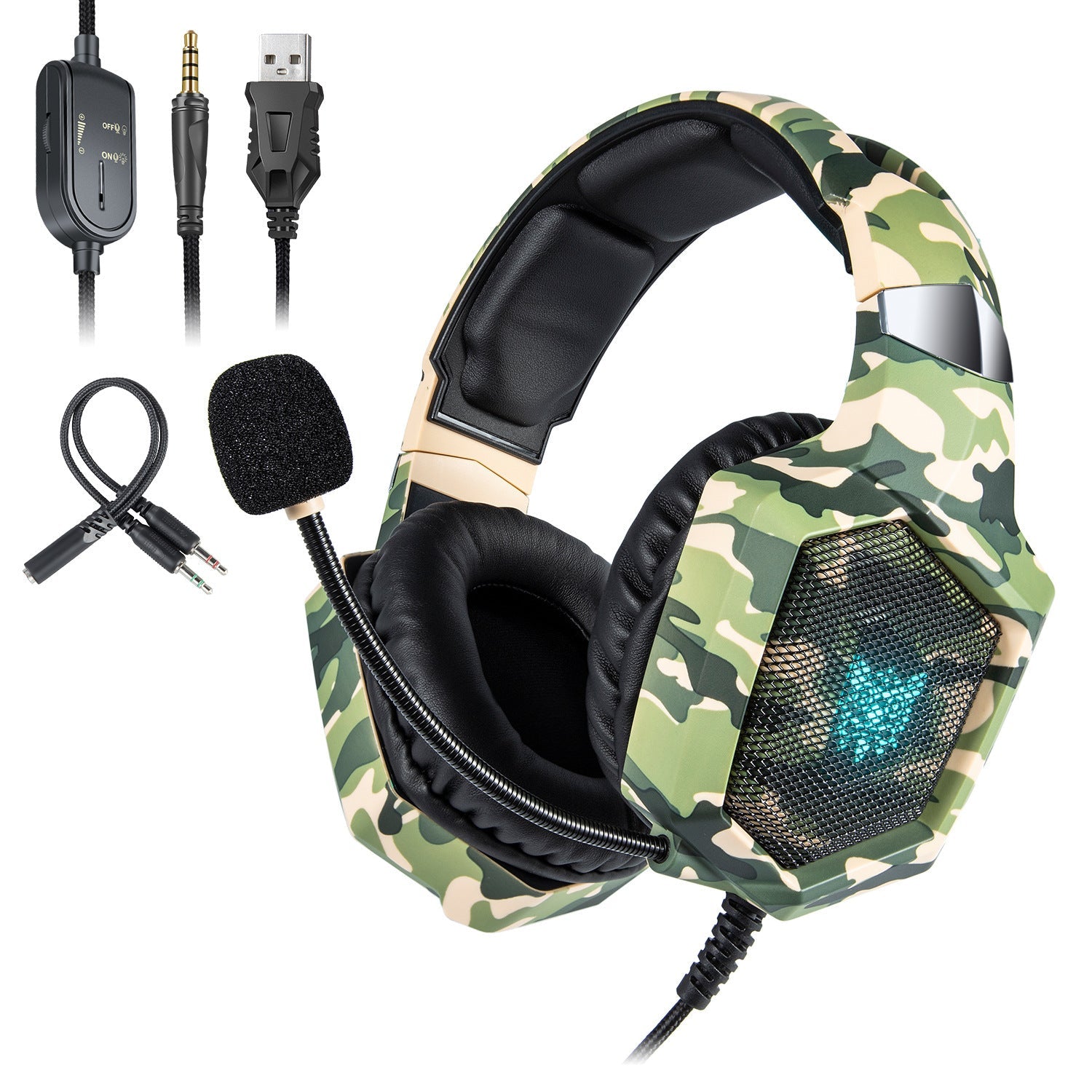 HKM-273363 ONIKUMA K8 Wired Gaming Headset with Microphone, 3.5mm Audio Jack, Braided Cable