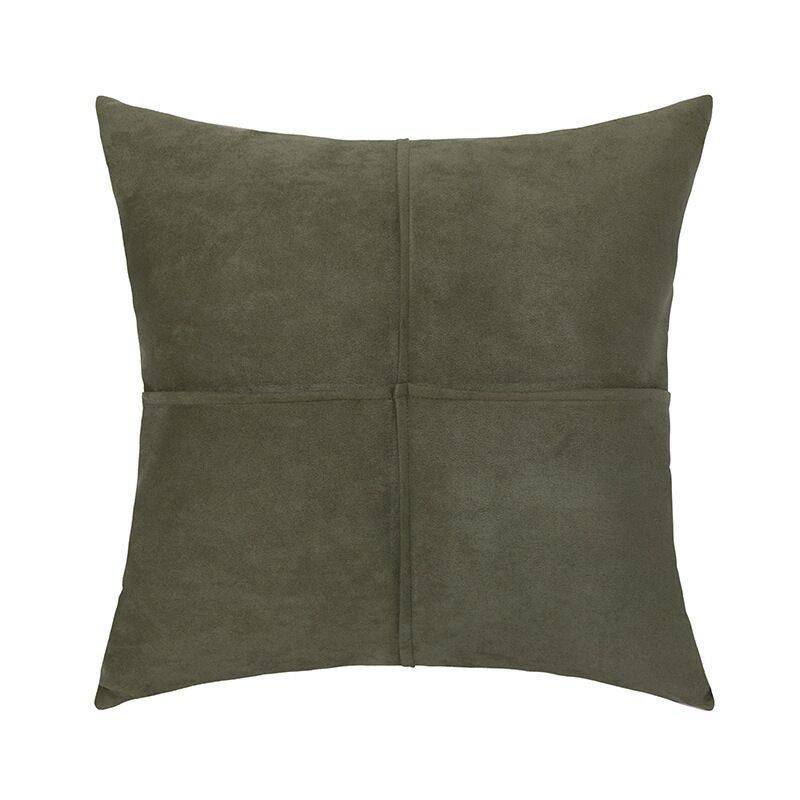 HKM-273363 Retro Cotton Pillowcase in Leopard, Plaid, Yellow Brown, Beige, and Green - 45x45cm