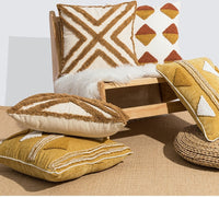 HKM-273427 Geometric Tufted Loop Pillowcase for Living Room and Bedroom - Soft Velvet Cushion 45x45cm or 30x50cm