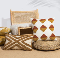 HKM-273427 Geometric Tufted Loop Pillowcase for Living Room and Bedroom - Soft Velvet Cushion 45x45cm or 30x50cm