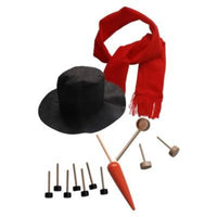 HKM-273427 Snowman Decoration Making Kit with Scarf, Hat, Carrot Nose, and Accessories for Winter Fun
