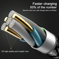 HKM-273491 Durable Nylon Braided Fast Charging Data Cable for Apple, Android, and Type-C Devices - 30 cm Length