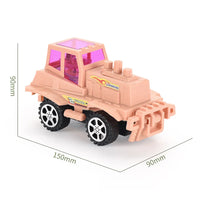 HKM-273555 Educational Pull String Inertia Military Truck Toy with Lights for Children Ages 3+ - Green/Kahki