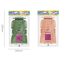 HKM-273555 Educational Pull String Inertia Military Truck Toy with Lights for Children Ages 3+ - Green/Kahki