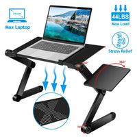 HKM-273555 Foldable Laptop Desk with Mouse Board and Aluminum Alloy Tray for Versatile Use