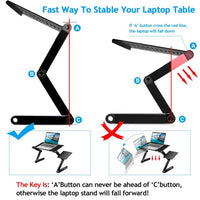 HKM-273555 Foldable Laptop Desk with Mouse Board and Aluminum Alloy Tray for Versatile Use