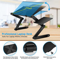 HKM-273555 Foldable Laptop Desk with Mouse Board and Aluminum Alloy Tray for Versatile Use