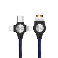 HKM-273683 Three-in-One Charging and Data Cable for Mobile Phones and Tablets - 1m Length, Multiple Color Options