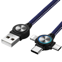 HKM-273683 Three-in-One Charging and Data Cable for Mobile Phones and Tablets - 1m Length, Multiple Color Options