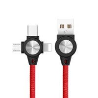 HKM-273683 Three-in-One Charging and Data Cable for Mobile Phones and Tablets - 1m Length, Multiple Color Options