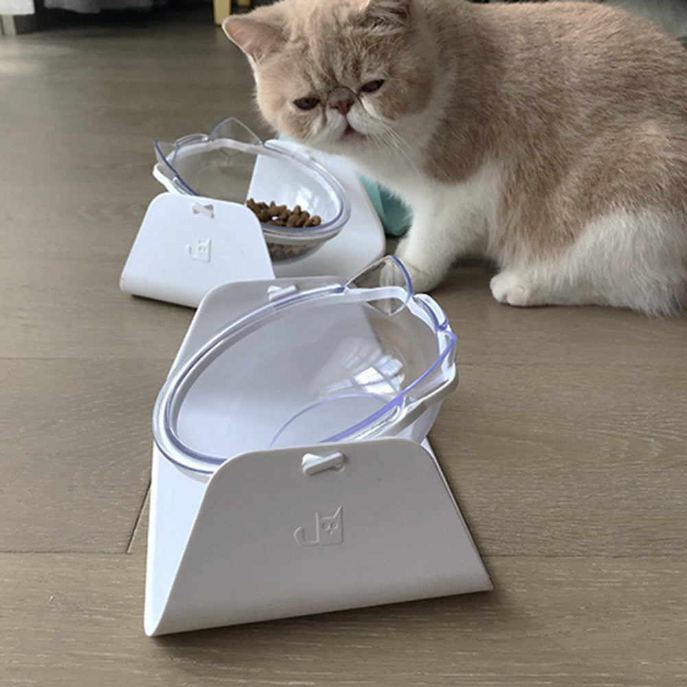 HKM-273811 Adjustable 15-Degree Cat Bowl Made of Durable Plastic for Comfortable Eating and Drinking
