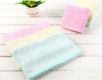 HKM-273875 Bamboo Fiber Towel in Sky Blue, Pink, and Light Yellow - 50x25 cm