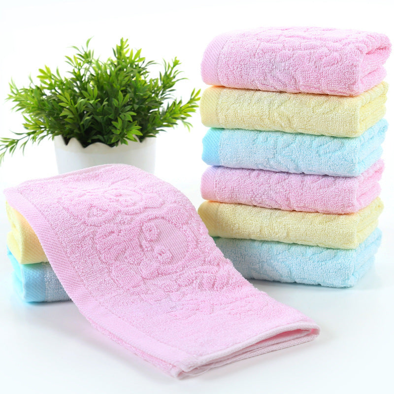 HKM-273875 Bamboo Fiber Towel in Sky Blue, Pink, and Light Yellow - 50x25 cm
