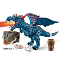 HKM-273875 Remote Control Fire-Breathing Walking Dinosaur with Sound and Light Effects for Kids