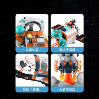 HKM-273939 Cute Cyber Astronaut Rocket Building Block Set - 50 Pieces for Space Exploration Fun, Ages 2 and Up