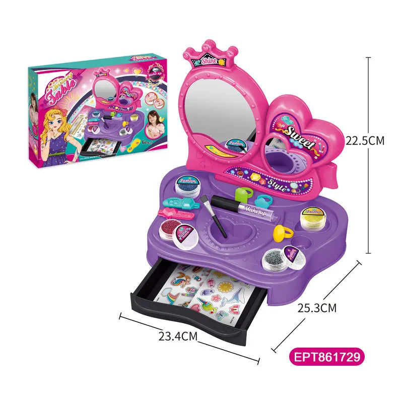 KTX-274131 Kids' Beauty Makeup Set for Pretend Play - Unisex Ages 5 to 7, Colorful Packing