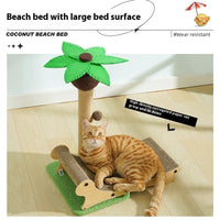 HKM-274131 Multifunctional Cat Nest Beach Chair with Scratch Board and Hemp Mat